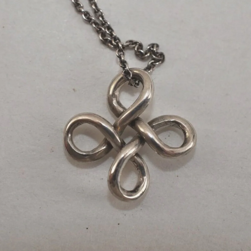 Rare🦄Auth Tiffany Elsa Peretti Silver Knot Pendant Necklace - Picture 6 of 9